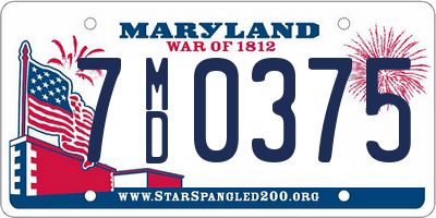 MD license plate 7MD0375