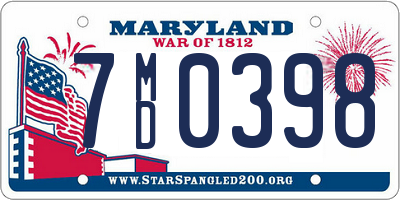 MD license plate 7MD0398