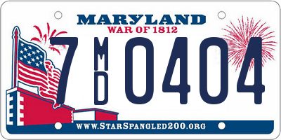 MD license plate 7MD0404