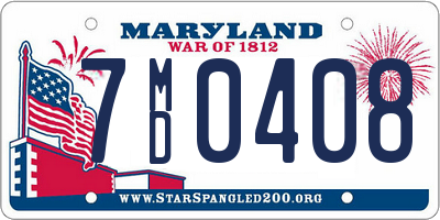 MD license plate 7MD0408