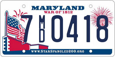 MD license plate 7MD0418