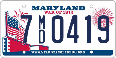 MD license plate 7MD0419