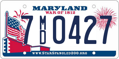 MD license plate 7MD0427