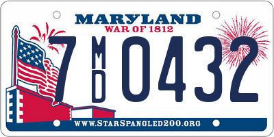 MD license plate 7MD0432