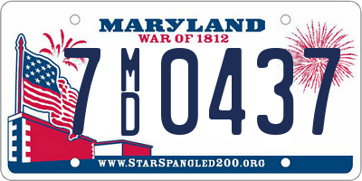 MD license plate 7MD0437