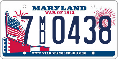 MD license plate 7MD0438
