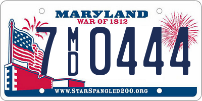 MD license plate 7MD0444