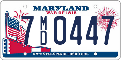 MD license plate 7MD0447
