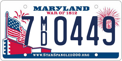 MD license plate 7MD0449