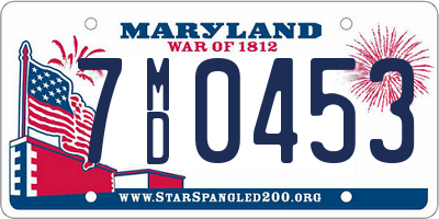 MD license plate 7MD0453