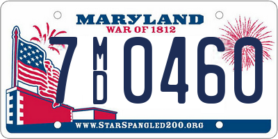 MD license plate 7MD0460
