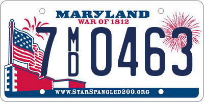 MD license plate 7MD0463