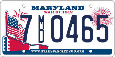 MD license plate 7MD0465