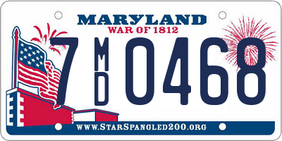 MD license plate 7MD0468