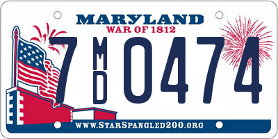 MD license plate 7MD0474