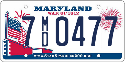 MD license plate 7MD0477