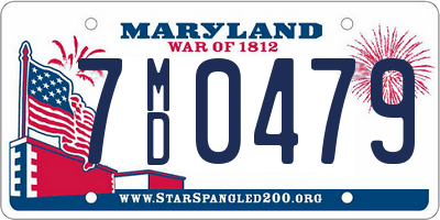 MD license plate 7MD0479