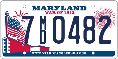 MD license plate 7MD0482
