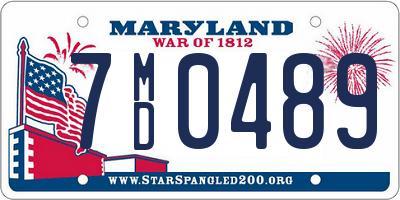MD license plate 7MD0489