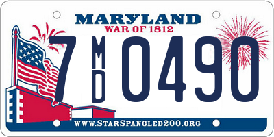 MD license plate 7MD0490