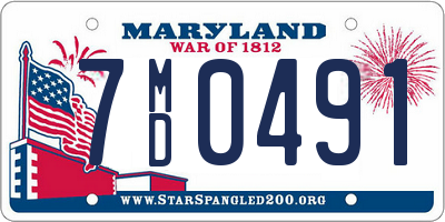 MD license plate 7MD0491