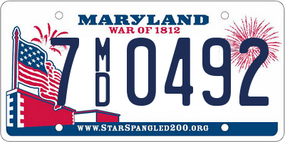 MD license plate 7MD0492