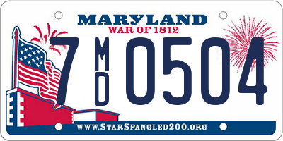 MD license plate 7MD0504