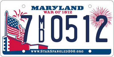 MD license plate 7MD0512