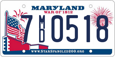 MD license plate 7MD0518