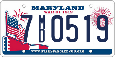 MD license plate 7MD0519