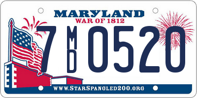 MD license plate 7MD0520