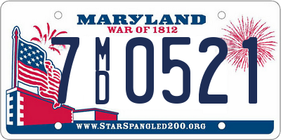 MD license plate 7MD0521