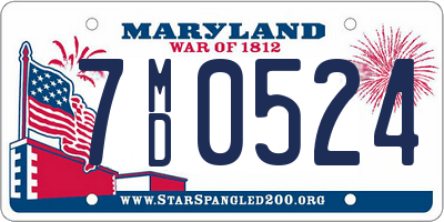 MD license plate 7MD0524