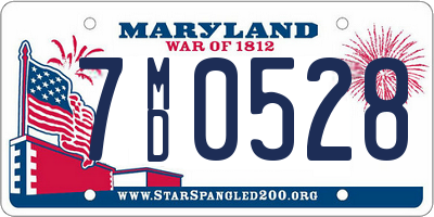 MD license plate 7MD0528