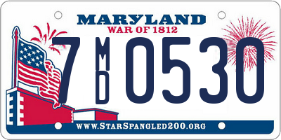 MD license plate 7MD0530