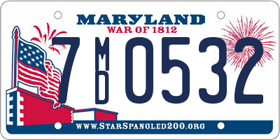 MD license plate 7MD0532