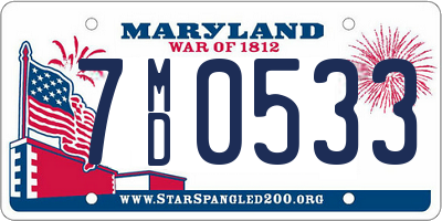 MD license plate 7MD0533