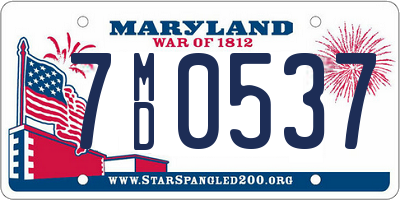 MD license plate 7MD0537