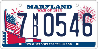 MD license plate 7MD0546