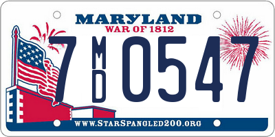 MD license plate 7MD0547