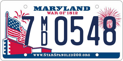 MD license plate 7MD0548