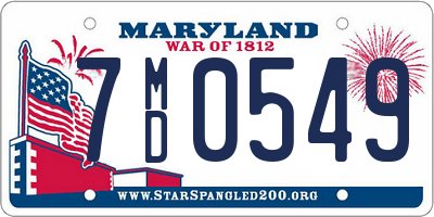 MD license plate 7MD0549