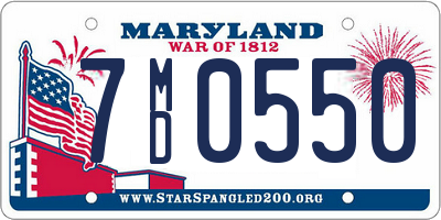 MD license plate 7MD0550