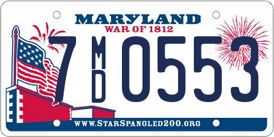 MD license plate 7MD0553