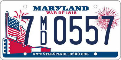 MD license plate 7MD0557
