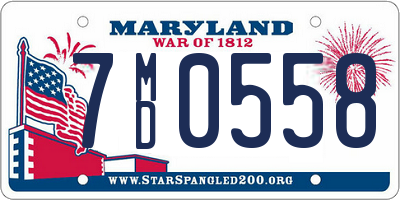 MD license plate 7MD0558