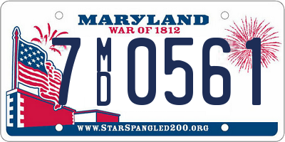 MD license plate 7MD0561