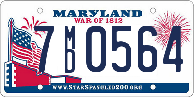 MD license plate 7MD0564