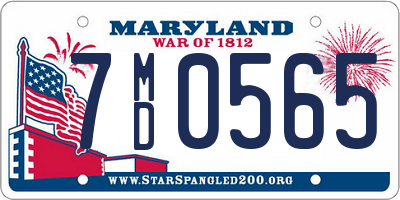 MD license plate 7MD0565