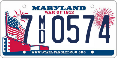 MD license plate 7MD0574